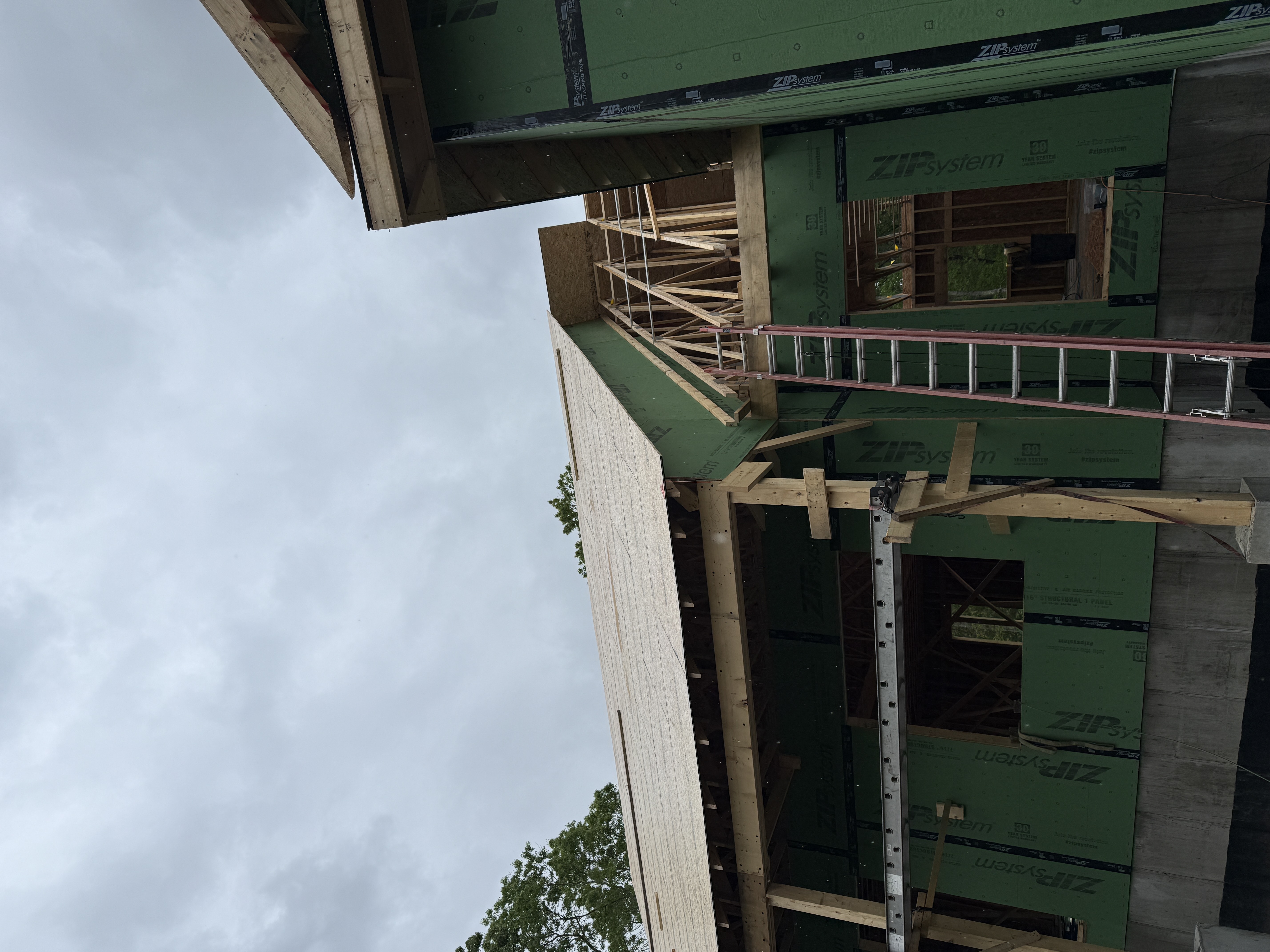 Progressive Roof Framing - Partial Sheathing Completion