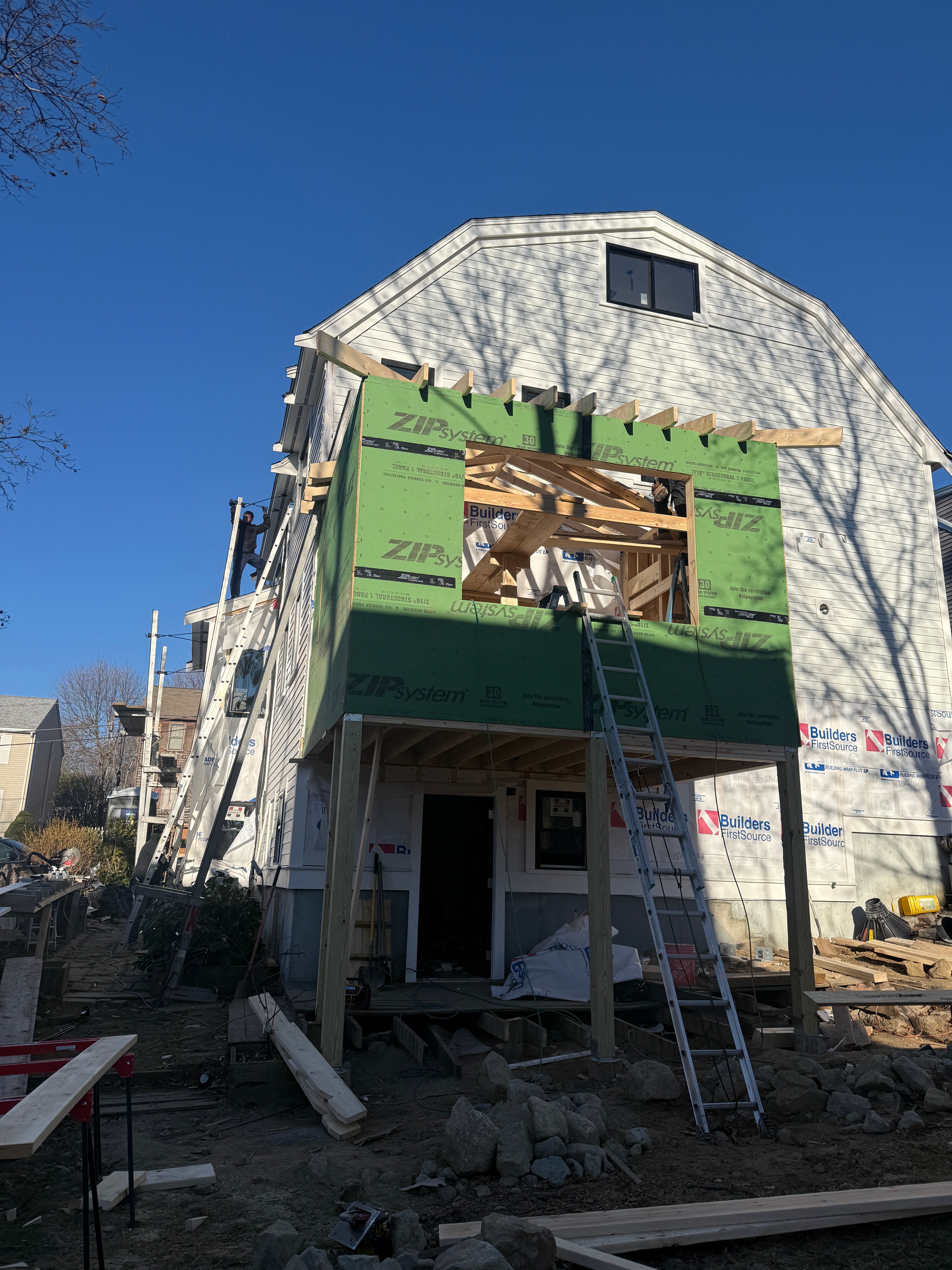 Roof Framing Installation - Gambrel Addition Carpentry
